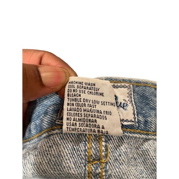 True Blue Denim Skirt Juniors 9/10 Wrap Mini Rigid Light Blue Jean Retro Y2K - Picture 9 of 9